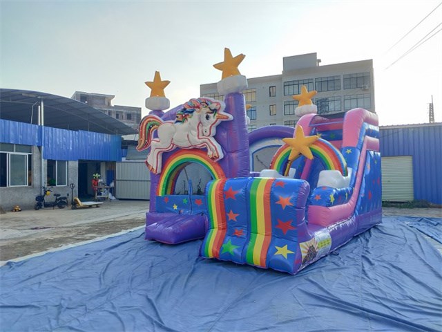 Wet Or Dry Jumping House With Pool Unicorn Water Slide Bounce House